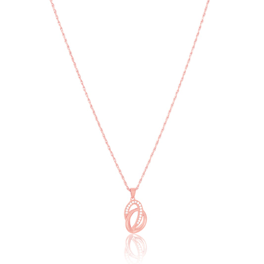 Oval designed Rose Gold Pendant with sleek chain