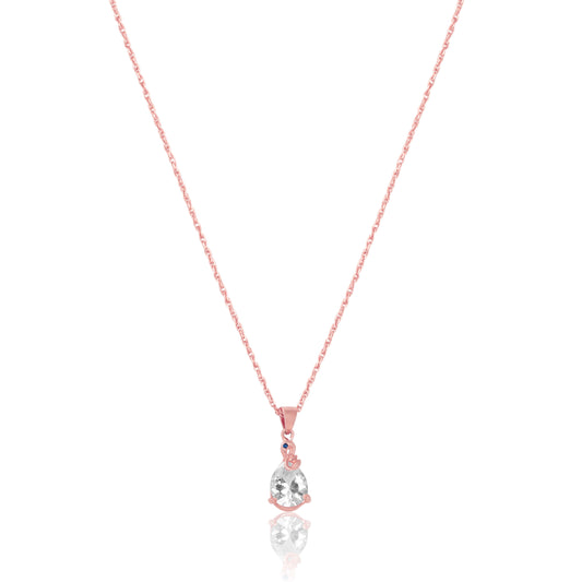 Pearl Rose Gold Silver Pendant with chain