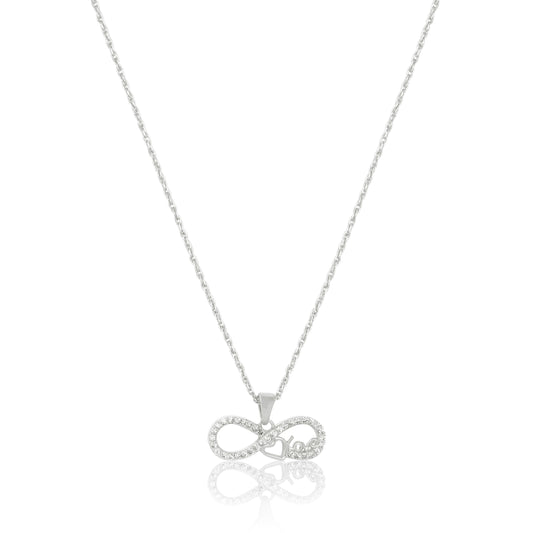 Pure Silver Infinity Love Pendant with Chain