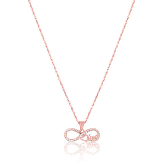 Pure Silver Infinity Pendant in Rose Gold